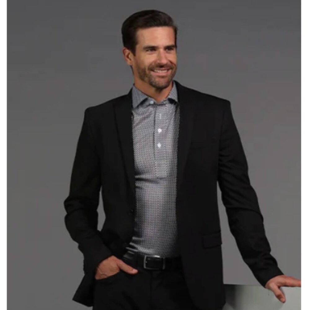 Collars & Co Semi-Spread Collar Polo Vantage Black Size M. NWT!!
